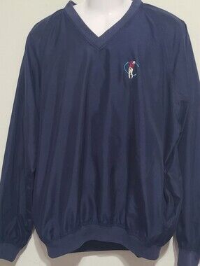 VTG Golf Classic By Munsingwear Navy V-Neck Pullover Windbreaker Sz XL Golfcore
